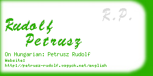 rudolf petrusz business card